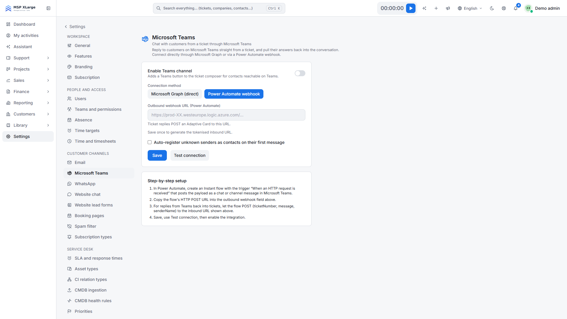 Microsoft Teams mit Xcellerate OPS verbinden: Kunden direkt aus dem Ticket antworten